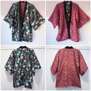 Reversible Hanten Jacket Women 154-162cm Quick-Dry Traditional Chore Warm Padded